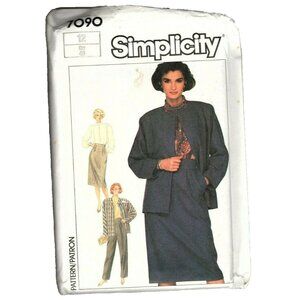 Simplicity 7090 Misses 12 Blouse. Skirt, Pants, Jacket Uncut Sewing Pattern